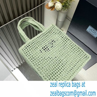 Prada raffia tote bag 1BG393 Light Green 2024