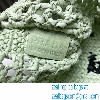 Prada raffia tote bag 1BG393 Light Green 2024