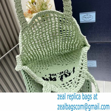 Prada raffia tote bag 1BG393 Light Green 2024