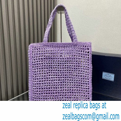 Prada raffia tote bag 1BG393 Lilac 2024