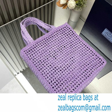 Prada raffia tote bag 1BG393 Lilac 2024