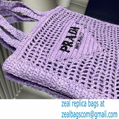 Prada raffia tote bag 1BG393 Lilac 2024