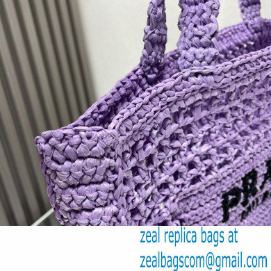 Prada raffia tote bag 1BG393 Lilac 2024