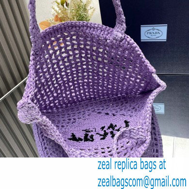 Prada raffia tote bag 1BG393 Lilac 2024