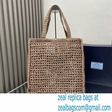 Prada raffia tote bag 1BG393 Nude 2024