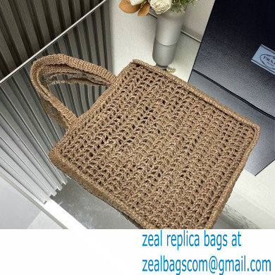 Prada raffia tote bag 1BG393 Nude 2024