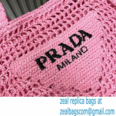 Prada raffia tote bag 1BG393 Pink 2024