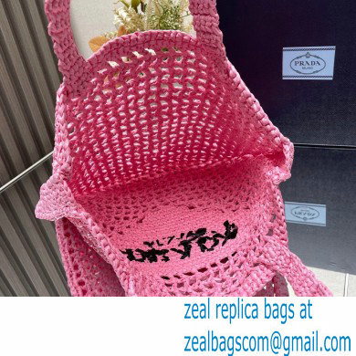 Prada raffia tote bag 1BG393 Pink 2024