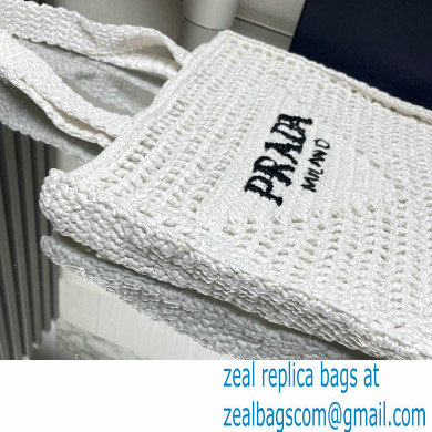 Prada raffia tote bag 1BG393 White 2024