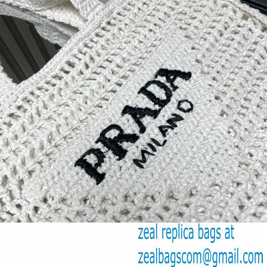 Prada raffia tote bag 1BG393 White 2024