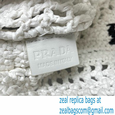 Prada raffia tote bag 1BG393 White 2024