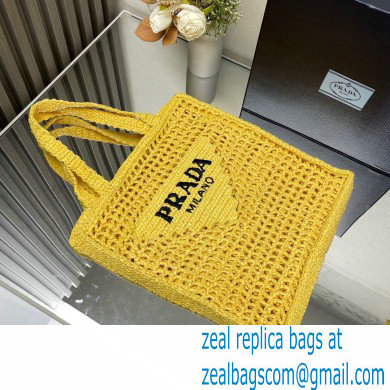 Prada raffia tote bag 1BG393 Yellow 2024