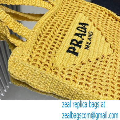 Prada raffia tote bag 1BG393 Yellow 2024