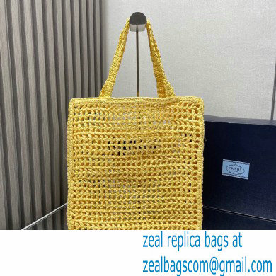 Prada raffia tote bag 1BG393 Yellow 2024