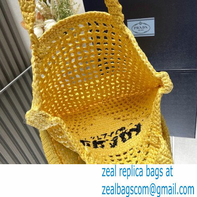 Prada raffia tote bag 1BG393 Yellow 2024