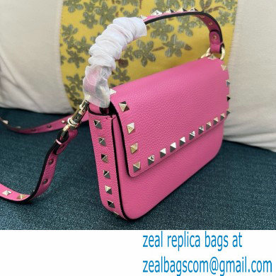 VALENTINO ROCKSTUD GRAINY CALFSKIN POUCH FUCHSIA 2024