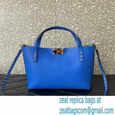 VALENTINO SMALL ROCKSTUD GRAINY CALFSKIN BAG WITH CONTRASTING LINING blue 2024