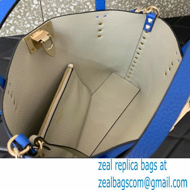 VALENTINO SMALL ROCKSTUD GRAINY CALFSKIN BAG WITH CONTRASTING LINING blue 2024