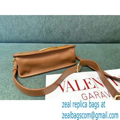 VALENTINO VLOGO 1960 NAPPA LEATHER SHOULDER BAG BROWN 2024