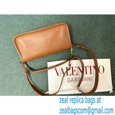 VALENTINO VLOGO 1960 NAPPA LEATHER SHOULDER BAG BROWN 2024