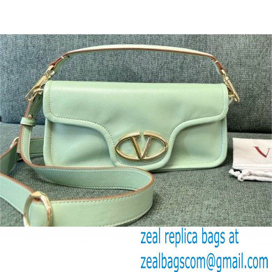 VALENTINO VLOGO 1960 NAPPA LEATHER SHOULDER BAG MINT GREEN 2024 - Click Image to Close