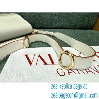 VALENTINO VLOGO 1960 NAPPA LEATHER SHOULDER BAG WHITE 2024 - Click Image to Close