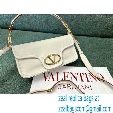 VALENTINO VLOGO 1960 NAPPA LEATHER SHOULDER BAG WHITE 2024