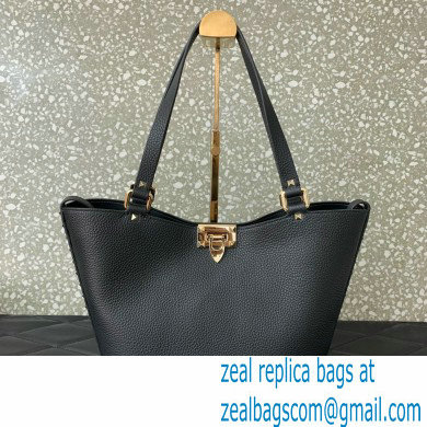 Valentino Garavani Rockstud Leather Tote BLACK 2024