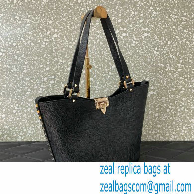 Valentino Garavani Rockstud Leather Tote BLACK 2024