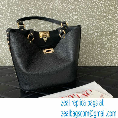 Valentino Garavani Rockstud Leather Tote BLACK 2024