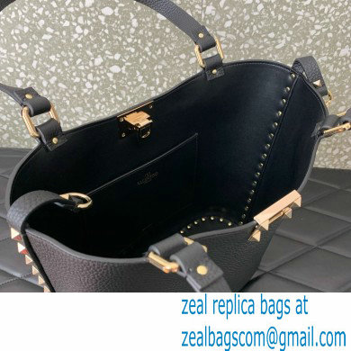 Valentino Garavani Rockstud Leather Tote BLACK 2024