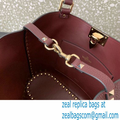 Valentino Garavani Rockstud Leather Tote BURGUNDY 2024