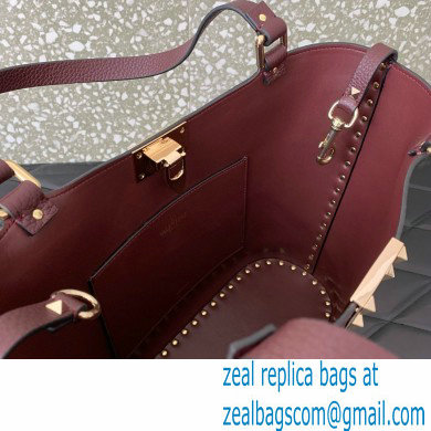 Valentino Garavani Rockstud Leather Tote BURGUNDY 2024