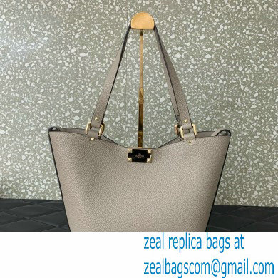 Valentino Garavani Rockstud Leather Tote GRAY 2024