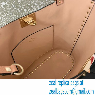 Valentino Garavani Rockstud Leather Tote PINK 2024