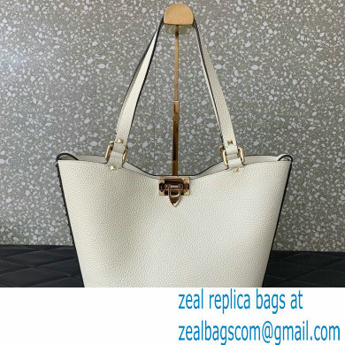 Valentino Garavani Rockstud Leather Tote WHITE 2024