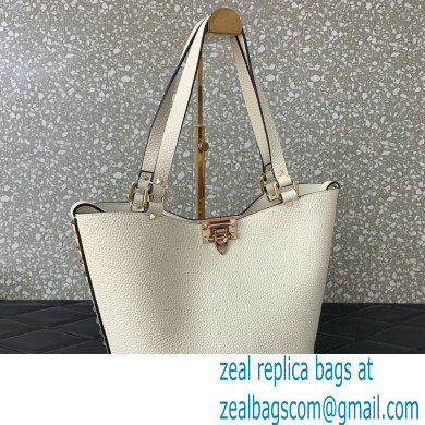 Valentino Garavani Rockstud Leather Tote WHITE 2024