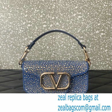 Valentino Garavani Small Loco DENIM SHOULDER BAG WITH RHINESTONES 2024 - Click Image to Close