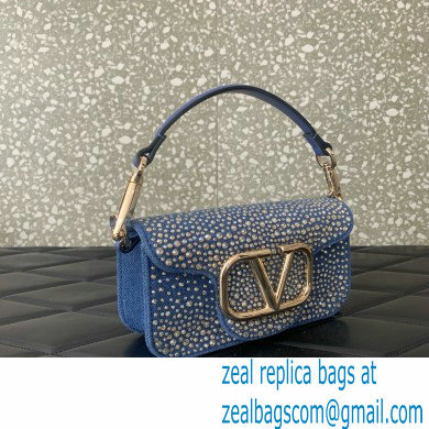 Valentino Garavani Small Loco DENIM SHOULDER BAG WITH RHINESTONES 2024