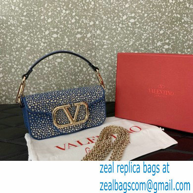 Valentino Garavani Small Loco DENIM SHOULDER BAG WITH RHINESTONES 2024