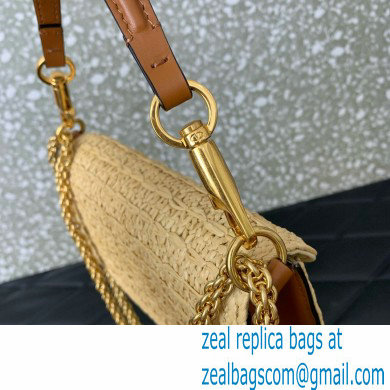 Valentino Garavani Small Loco RAFFIA SHOULDER BAG WITH JEWEL LOGO tan 2024