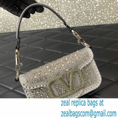 Valentino Garavani Small Loco Rhinestone Shoulder Bag silver 2024 - Click Image to Close