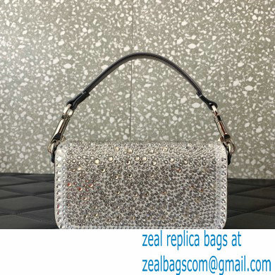 Valentino Garavani Small Loco Rhinestone Shoulder Bag silver 2024