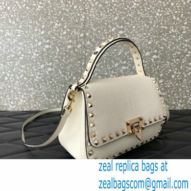 Valentino Garavani Small Rockstud Top Handle Bag white 2024