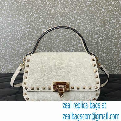 Valentino Garavani Small Rockstud Top Handle Bag white 2024