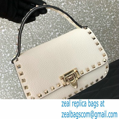 Valentino Garavani Small Rockstud Top Handle Bag white 2024