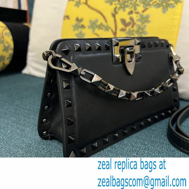 Valentino Rockstud Clutch Bag In Calfskin Black 2024