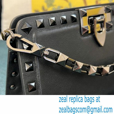 Valentino Rockstud Clutch Bag In Calfskin Black 2024