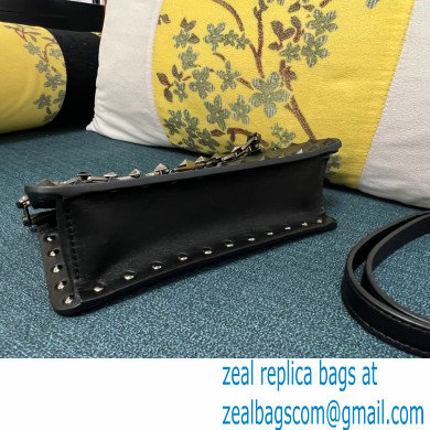 Valentino Rockstud Clutch Bag In Calfskin Black 2024