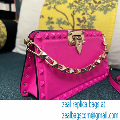 Valentino Rockstud Clutch Bag In Calfskin Fuchsia 2024